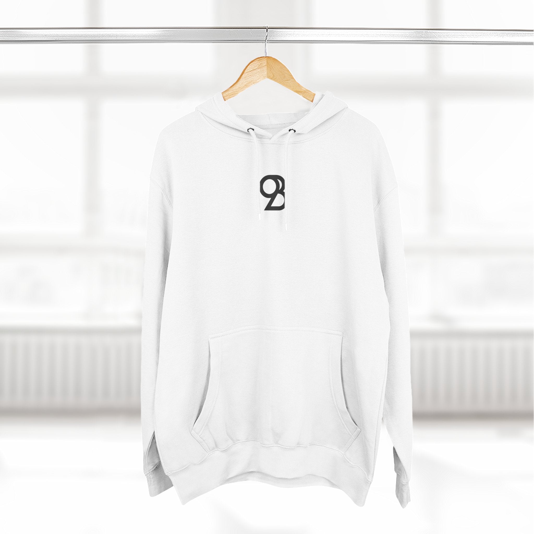 Minimal Three-Panel Fleece Hoodie — Clean Small Chest Logo